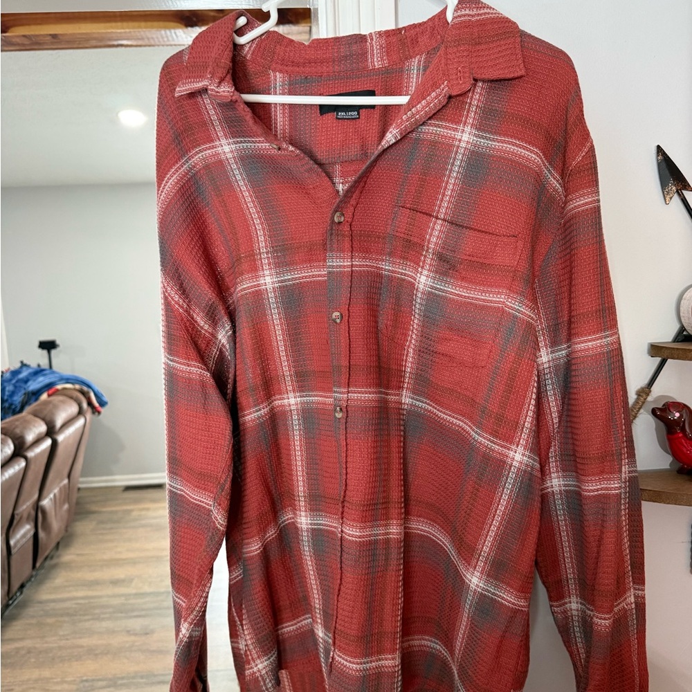 Button up cotton on flannel shirt